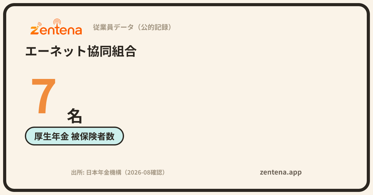 エーネット協同組合の従業員データカード