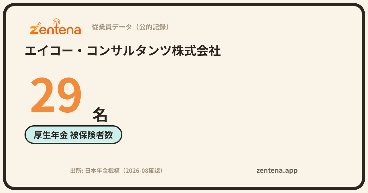 エイコー・コンサルタンツ株式会社の従業員データカード