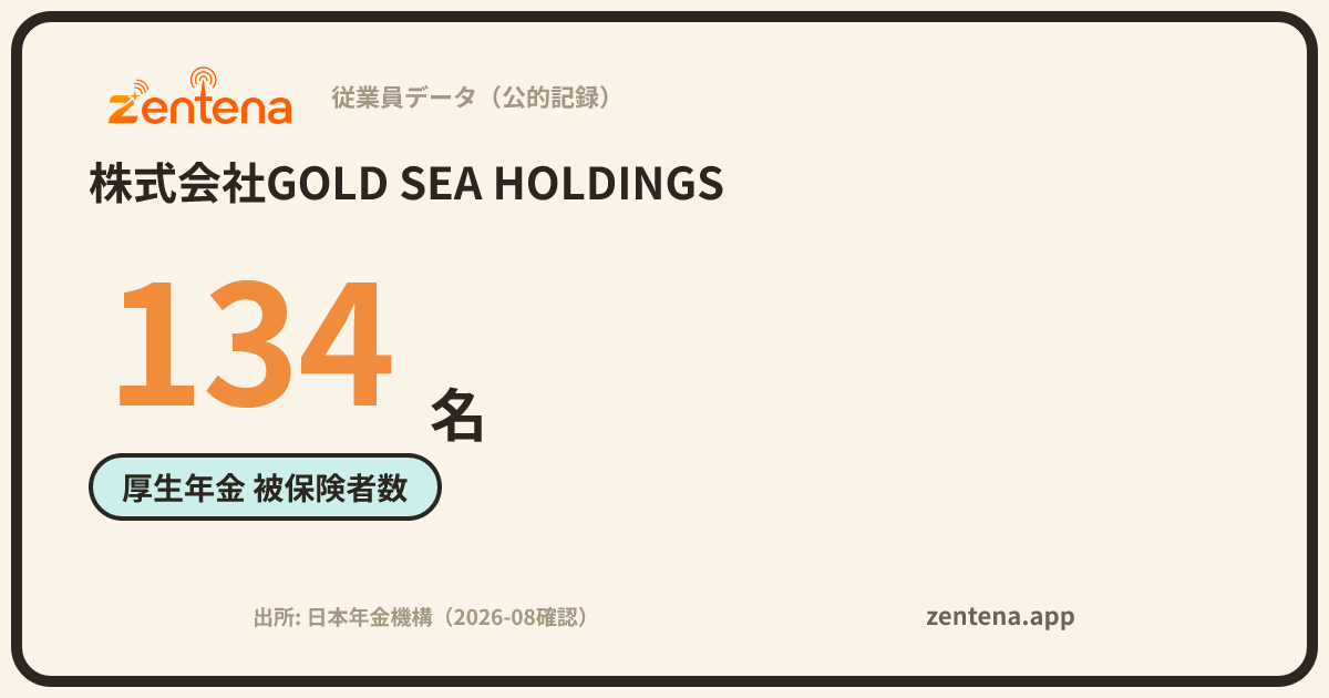 株式会社GOLD SEA HOLDINGSの従業員データカード