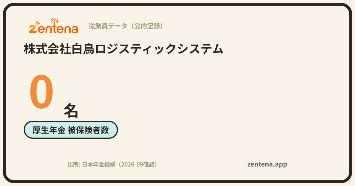 株式会社白鳥ロジスティックシステムの従業員データカード