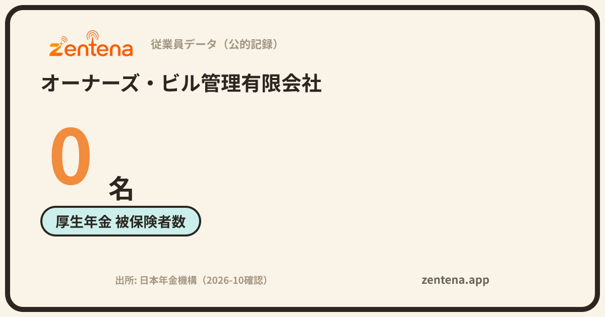 オーナーズ・ビル管理有限会社の従業員データカード