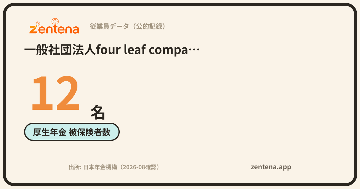一般社団法人four leaf companyの従業員データカード