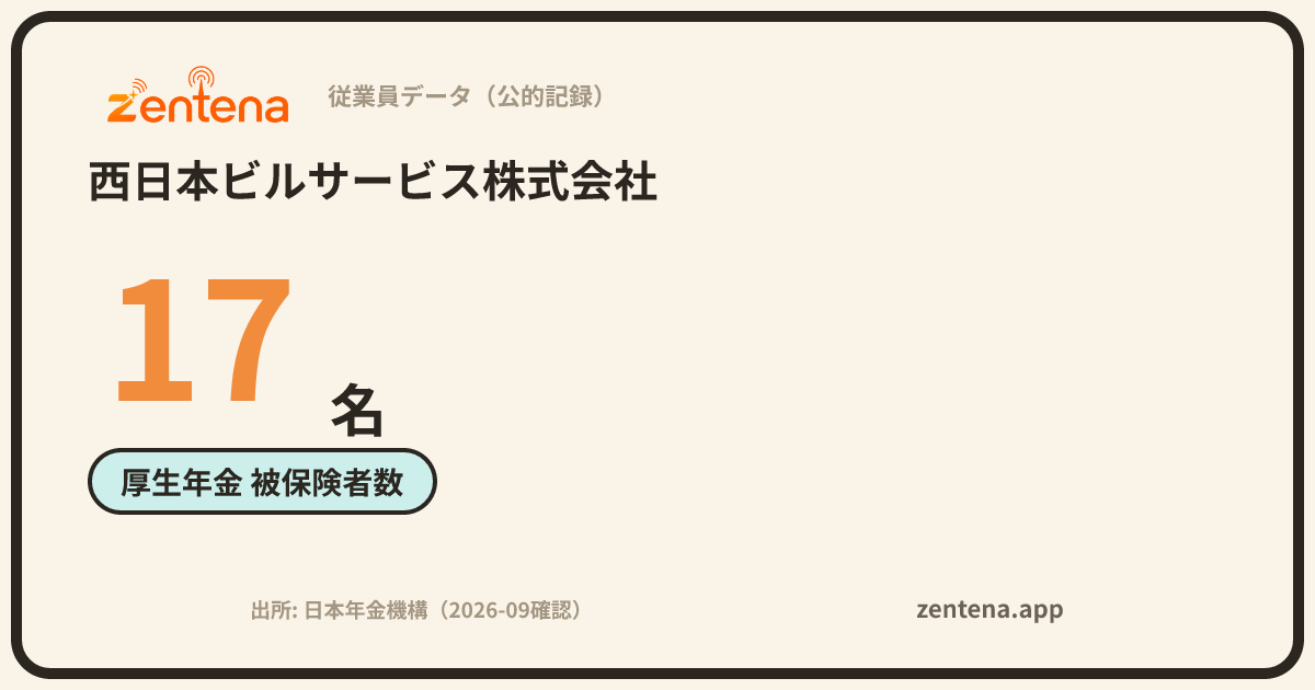 西日本ビルサービス株式会社の従業員データカード