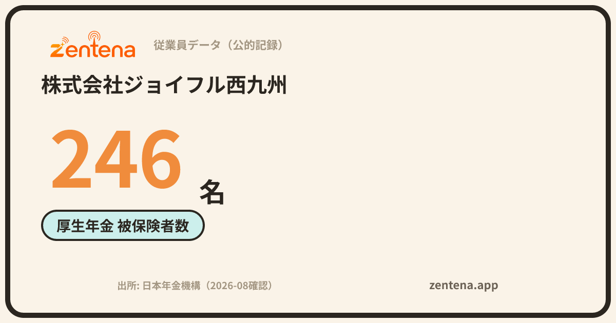 株式会社ジョイフル西九州の従業員データカード