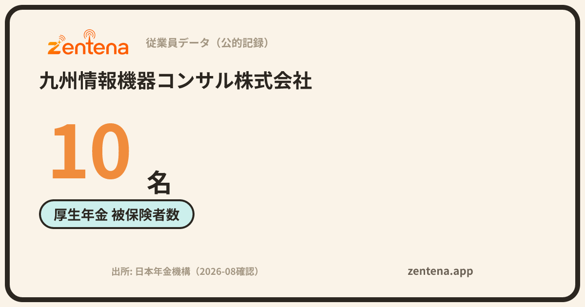 九州情報機器コンサル株式会社の従業員データカード