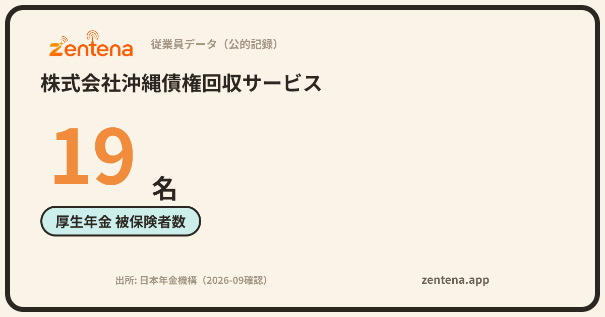 株式会社沖縄債権回収サービスの従業員データカード