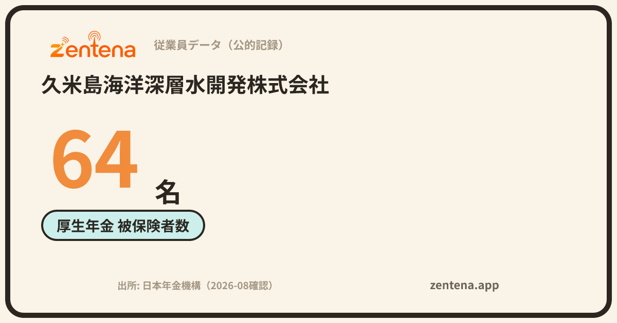 久米島海洋深層水開発株式会社の従業員データカード