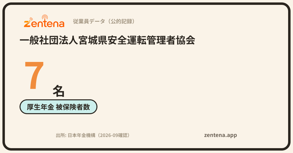 一般社団法人宮城県安全運転管理者協会の従業員データカード