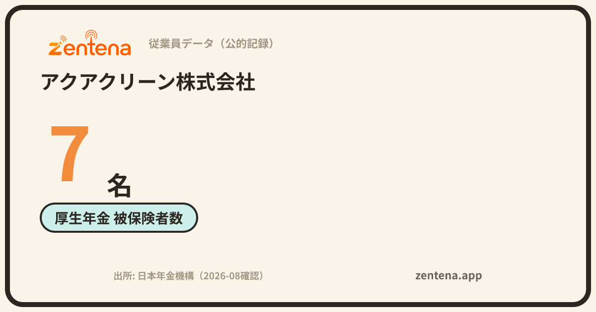 アクアクリーン株式会社の従業員データカード