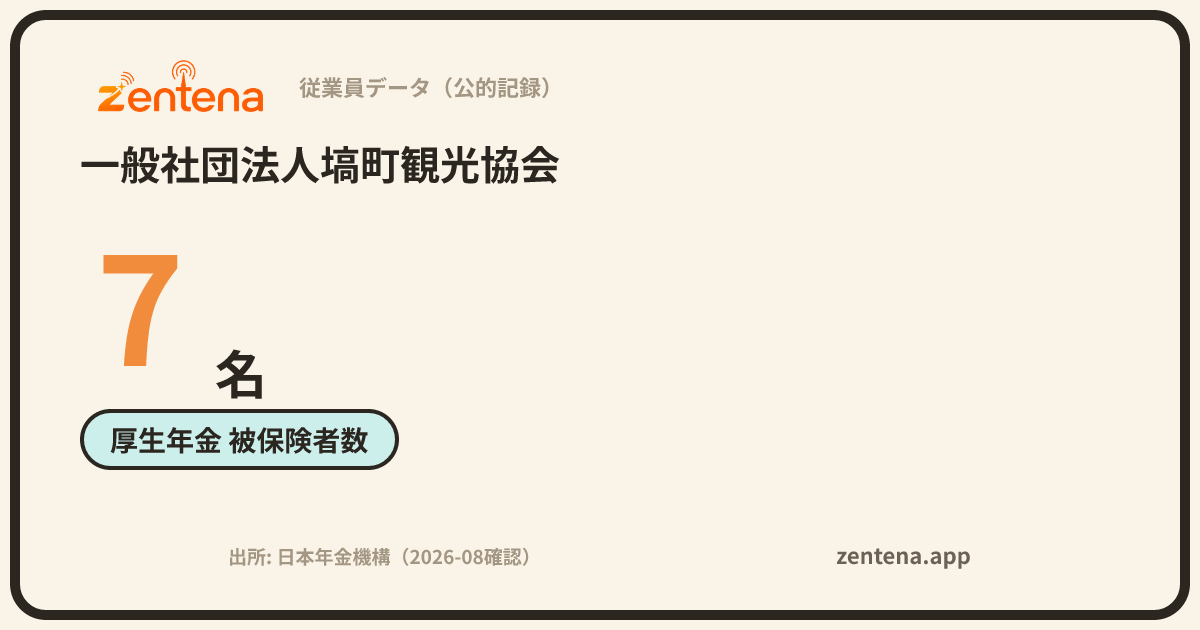 一般社団法人塙町観光協会の従業員データカード
