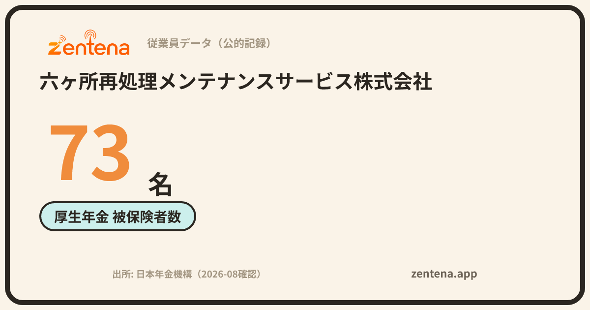 六ヶ所再処理メンテナンスサービス株式会社の従業員データカード