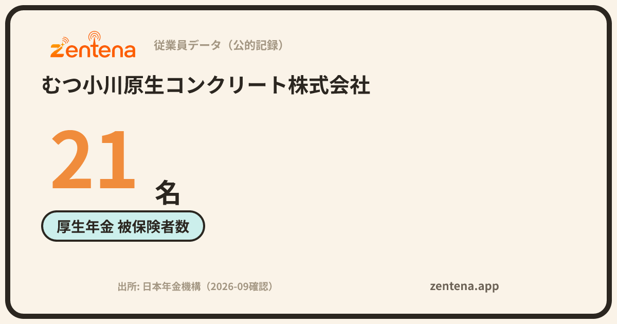 むつ小川原生コンクリート株式会社の従業員データカード