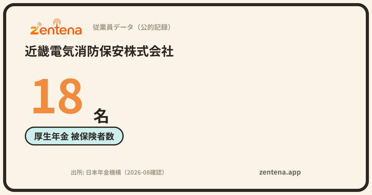 近畿電気消防保安株式会社の従業員データカード