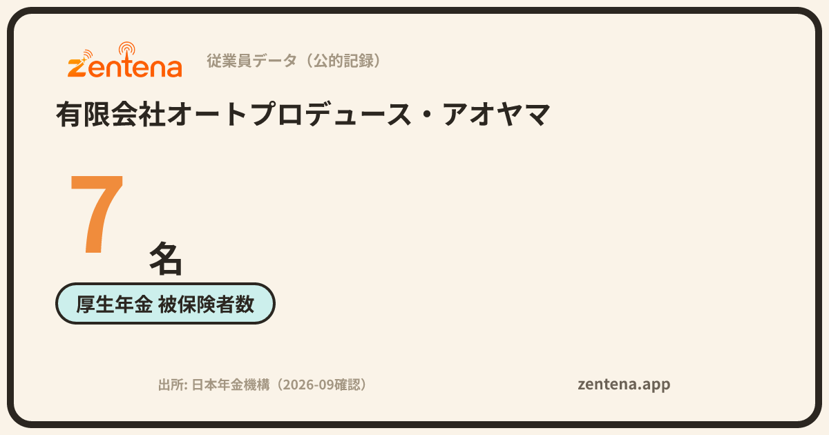 有限会社オートプロデュース・アオヤマの従業員データカード