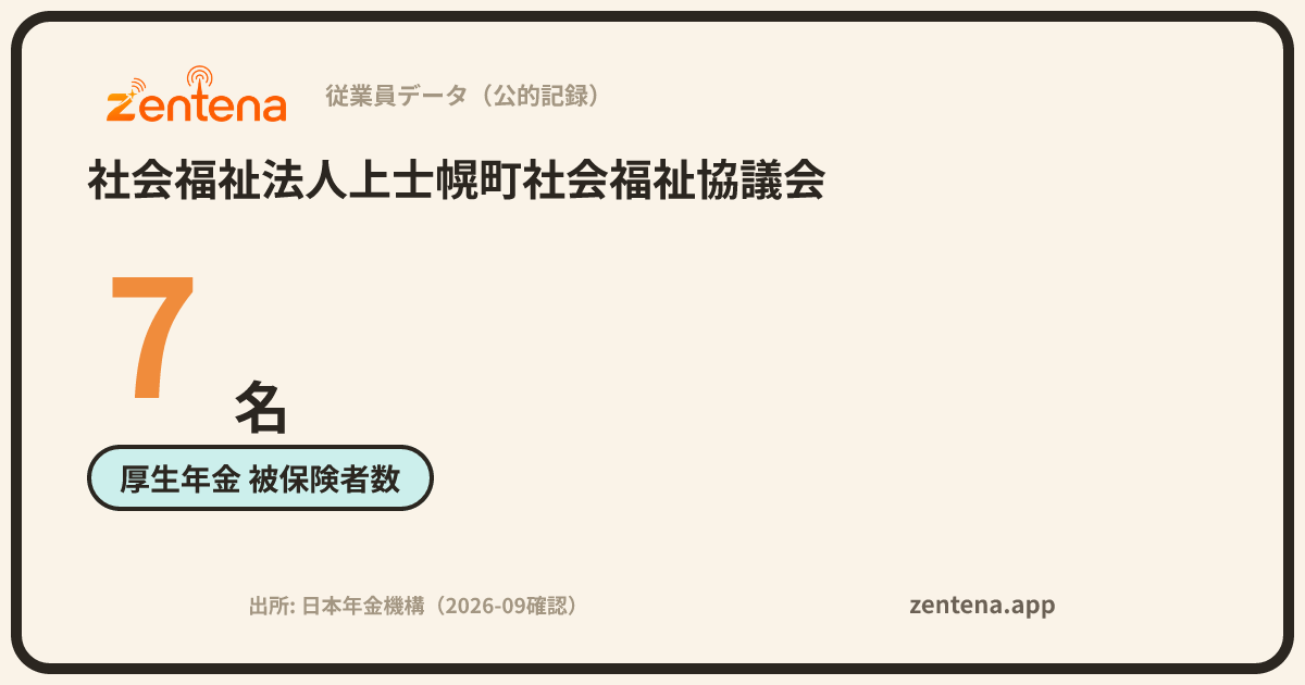 社会福祉法人上士幌町社会福祉協議会の従業員データカード