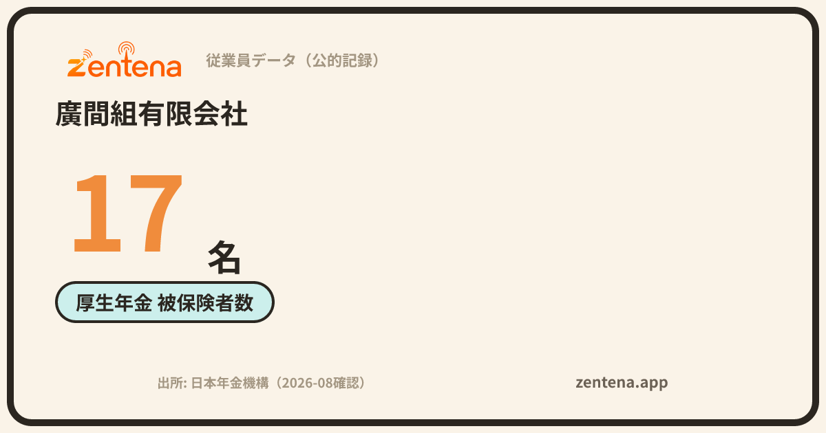 廣間組有限会社の従業員データカード