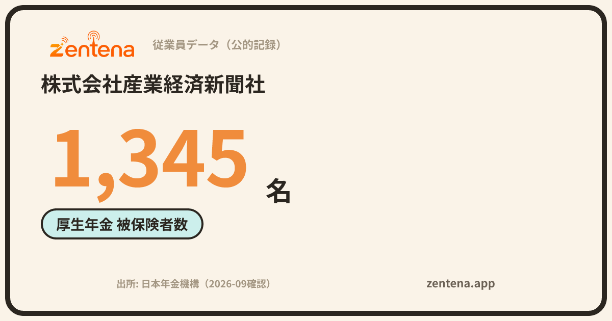 株式会社産業経済新聞社の従業員データカード