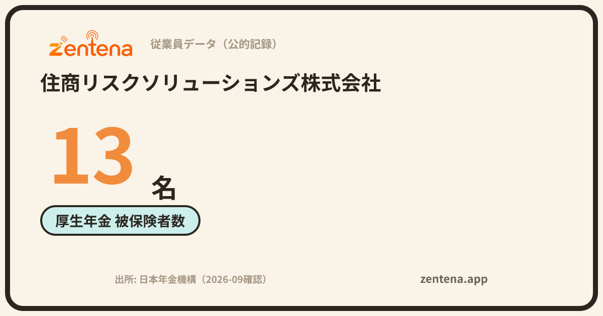 住商リスクソリューションズ株式会社の従業員データカード