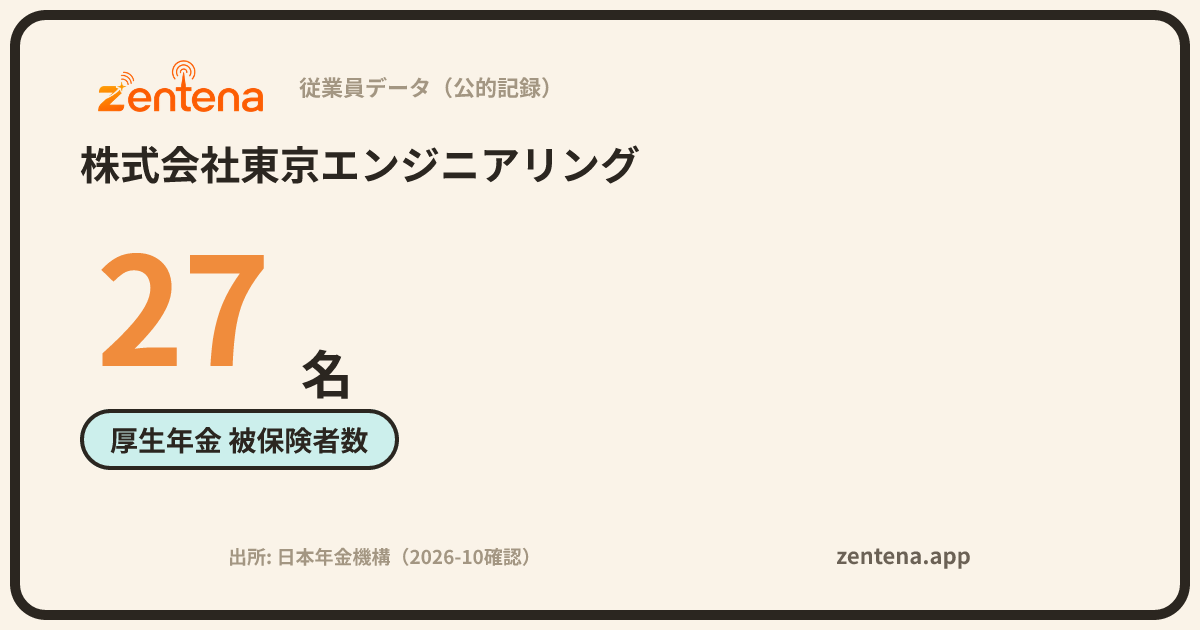 株式会社東京エンジニアリングの従業員データカード