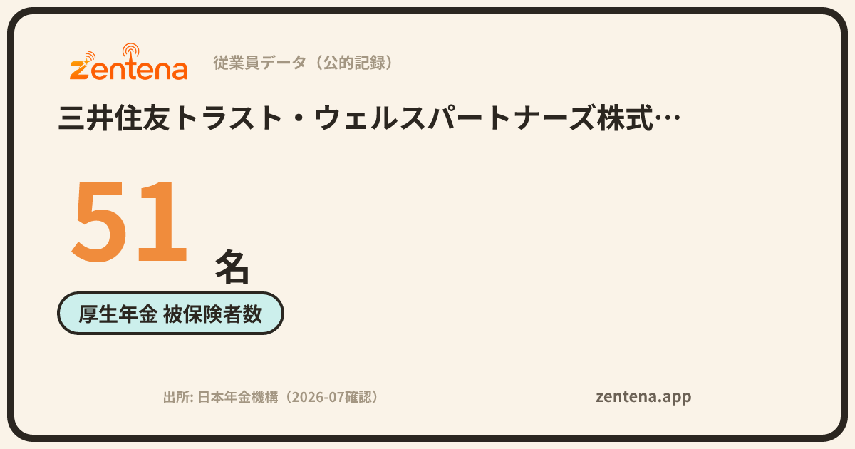 三井住友トラスト・ウェルスパートナーズ株式会社の従業員データカード