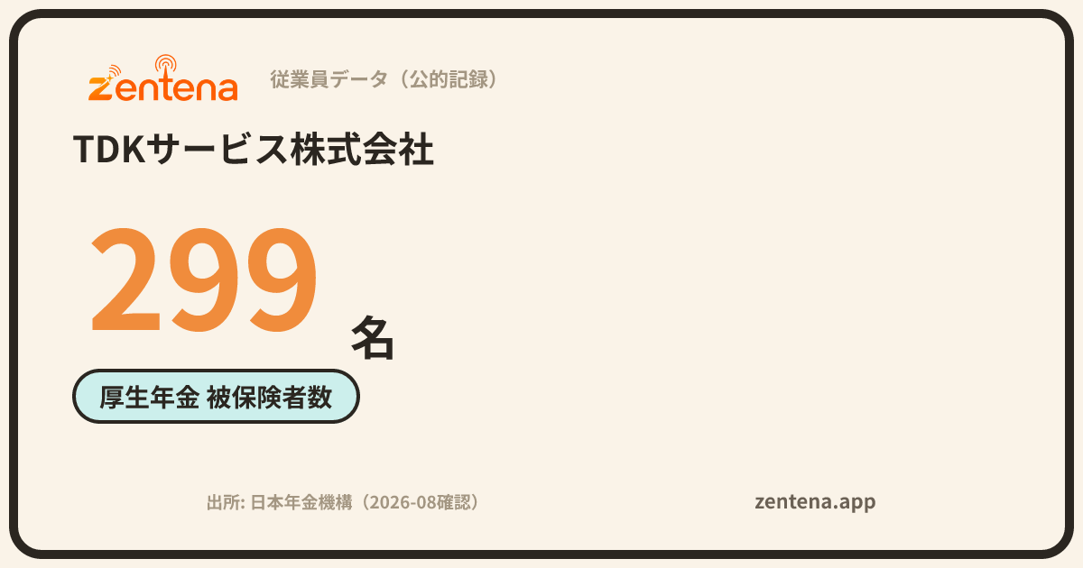 TDKサービス株式会社の従業員データカード