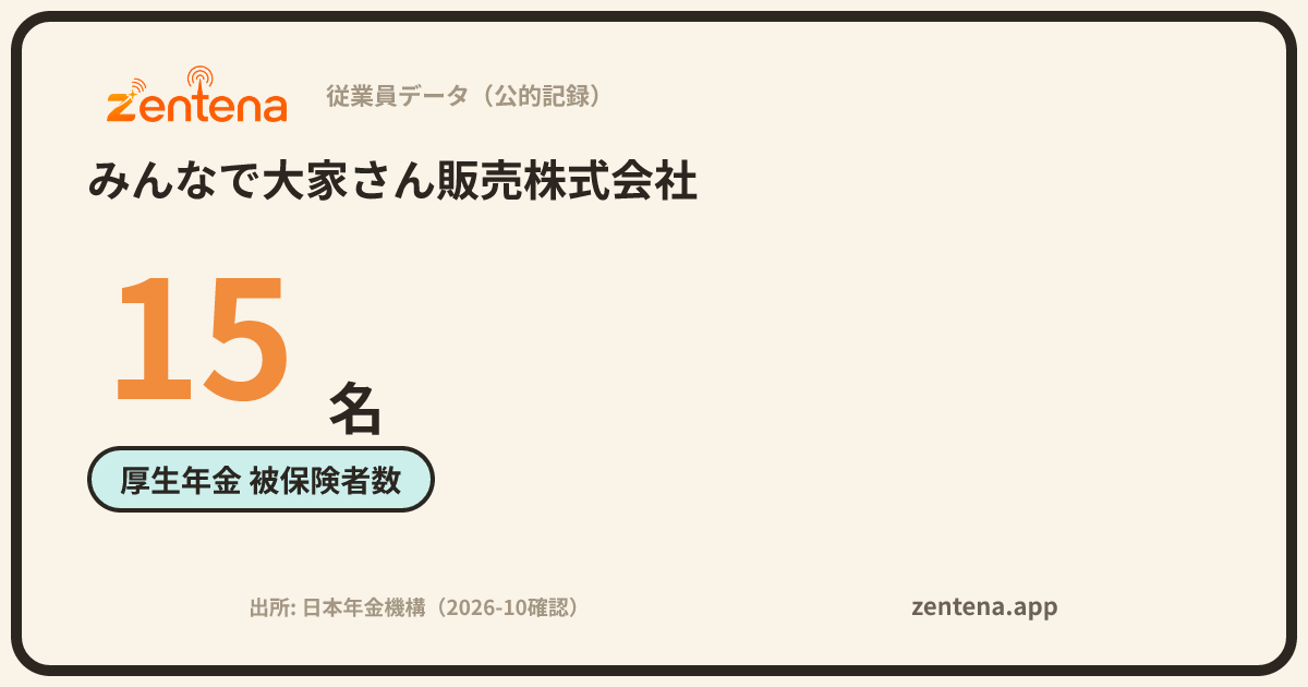 みんなで大家さん販売株式会社の従業員データカード