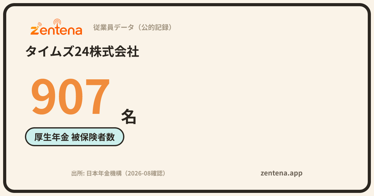 タイムズ24株式会社の従業員データカード