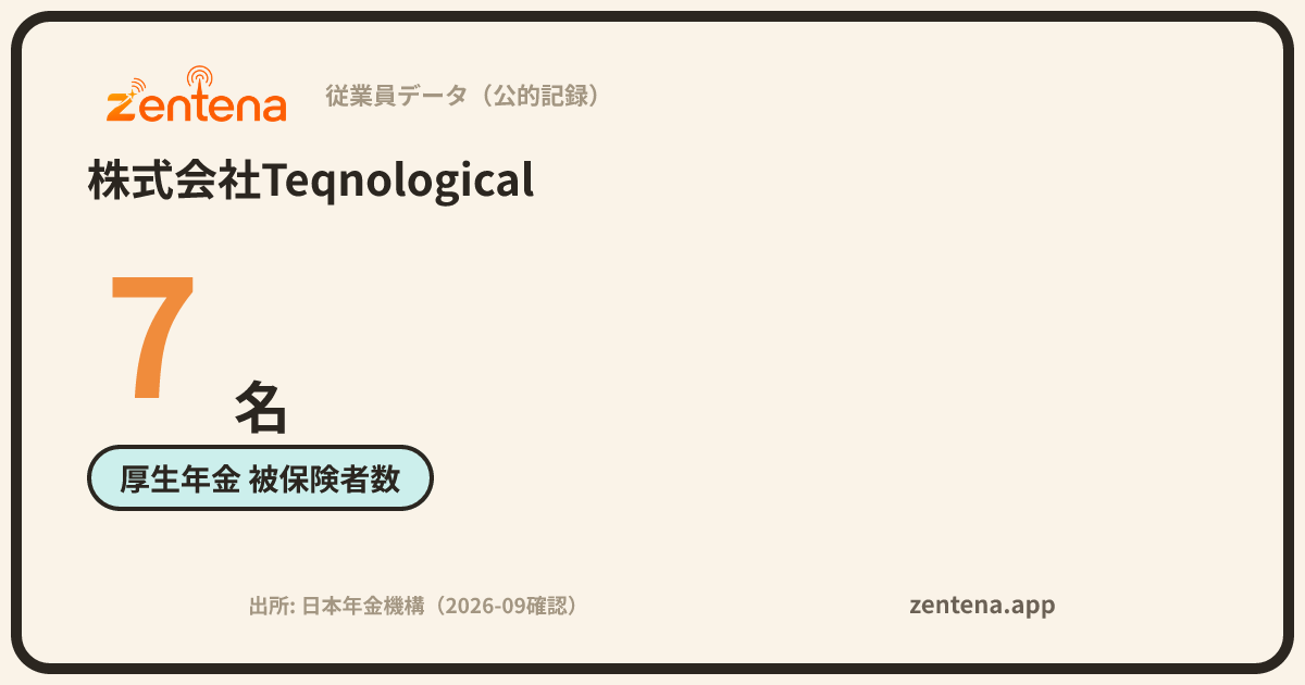 株式会社Teqnologicalの従業員データカード