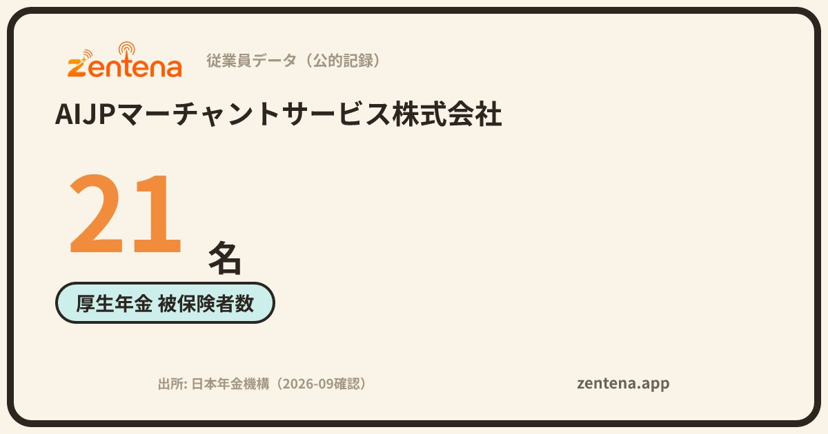 AIJPマーチャントサービス株式会社の従業員データカード