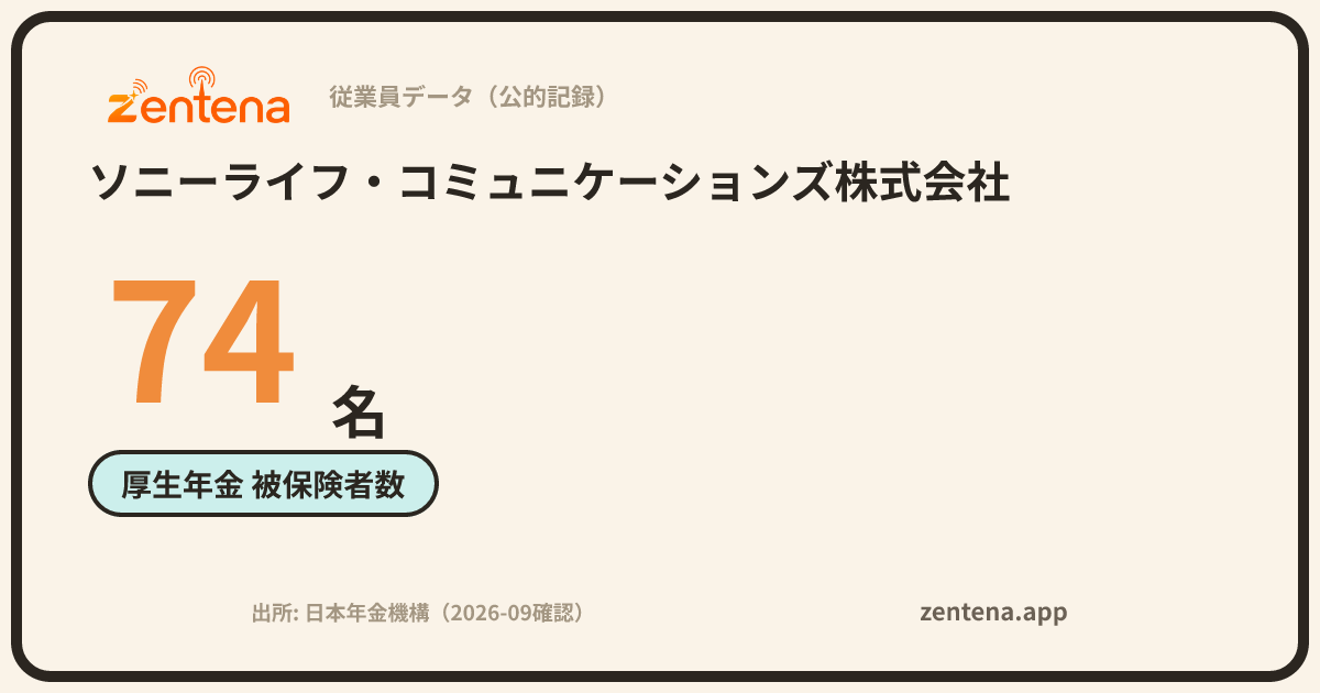 ソニーライフ・コミュニケーションズ株式会社の従業員データカード