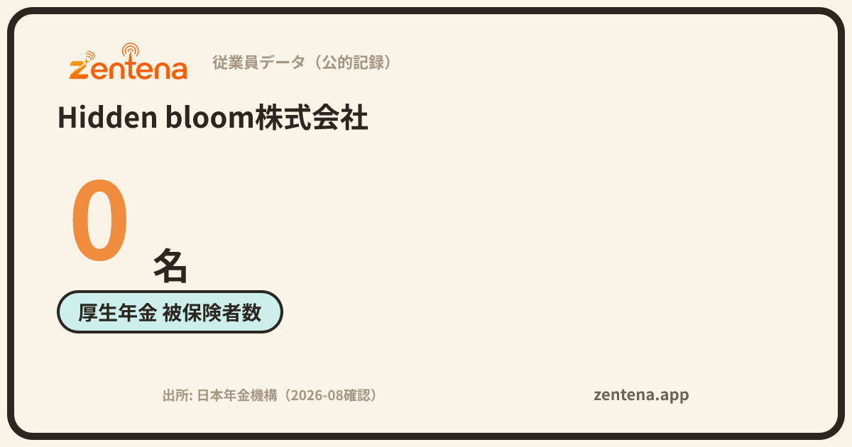 Hidden bloom株式会社の従業員データカード
