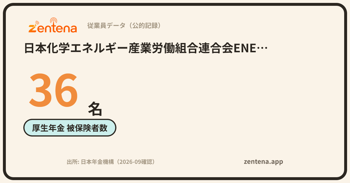 日本化学エネルギー産業労働組合連合会ENEOS労働組合の従業員データカード
