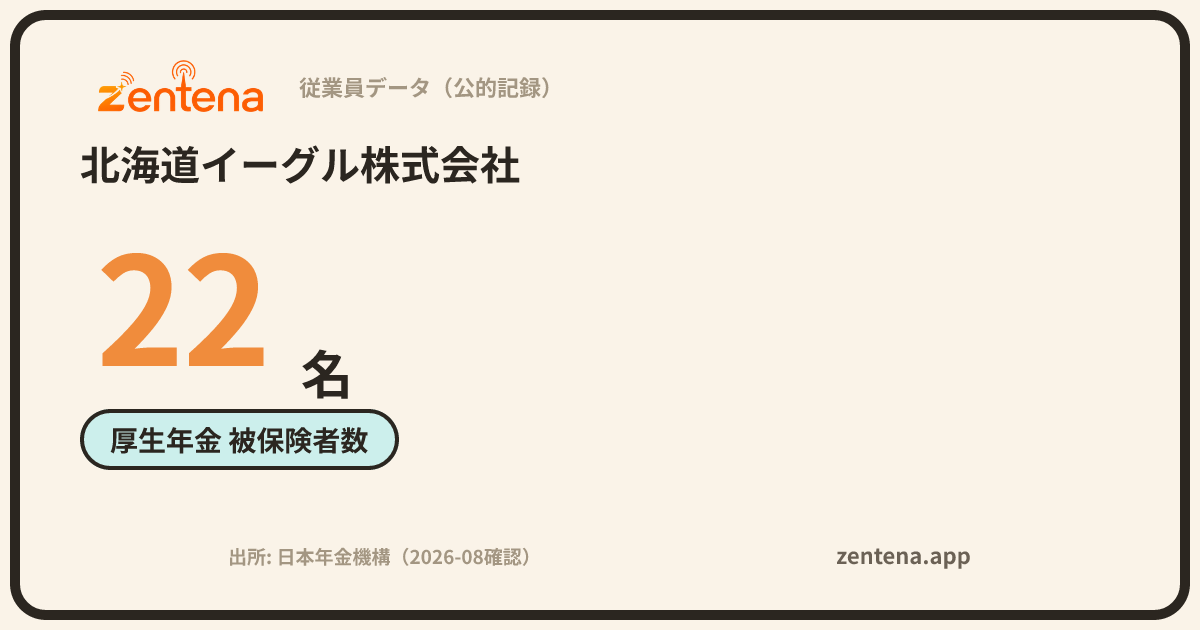 北海道イーグル株式会社の従業員データカード