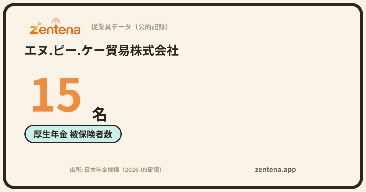エヌ.ピー.ケー貿易株式会社の従業員データカード
