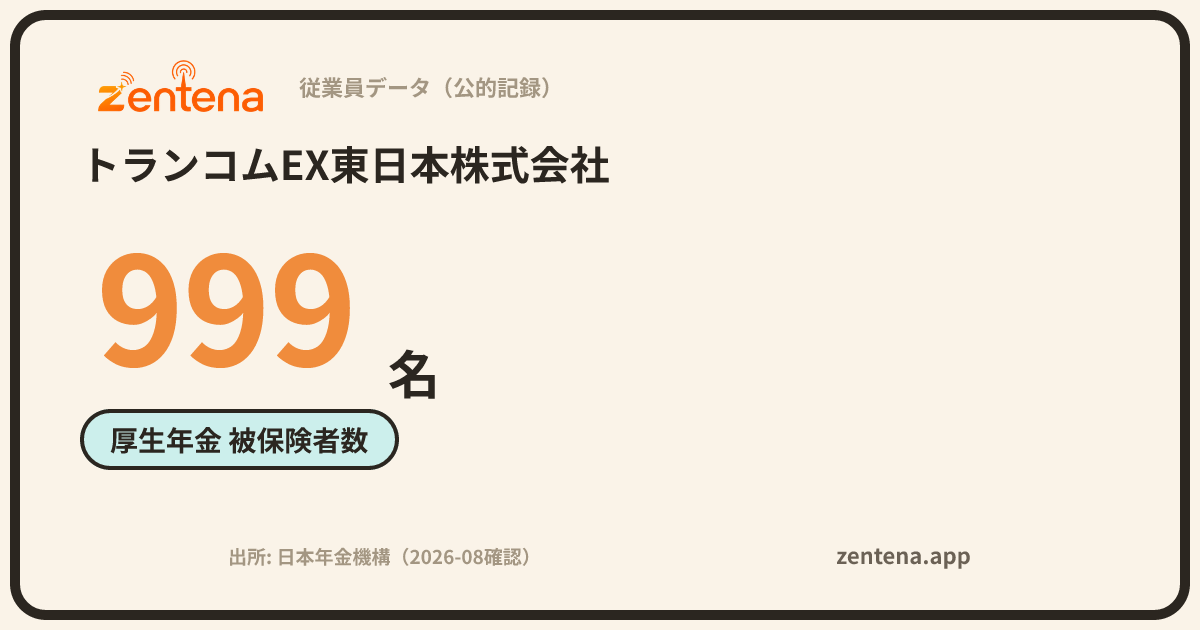 トランコムEX東日本株式会社の従業員データカード