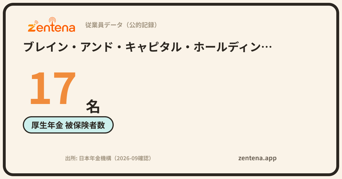 ブレイン・アンド・キャピタル・ホールディングス株式会社の従業員データカード