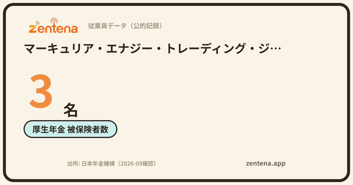 マーキュリア・エナジー・トレーディング・ジャパン合同会社の従業員データカード