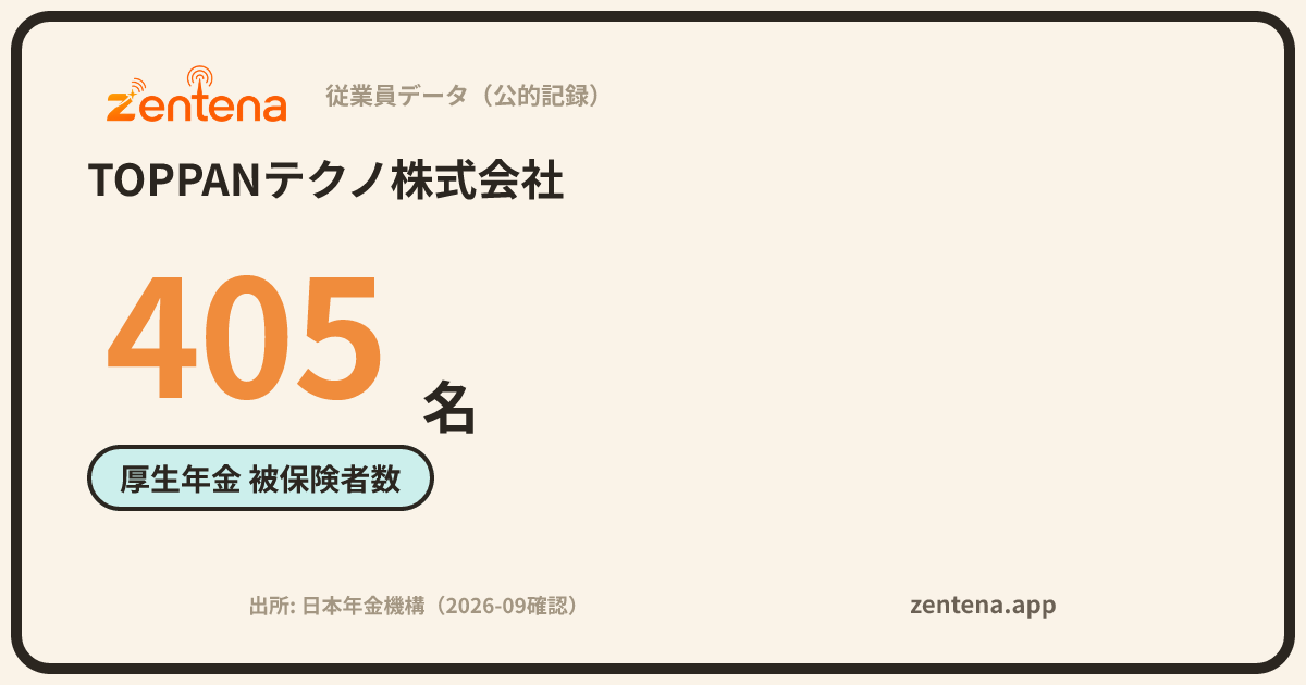 TOPPANテクノ株式会社の従業員データカード