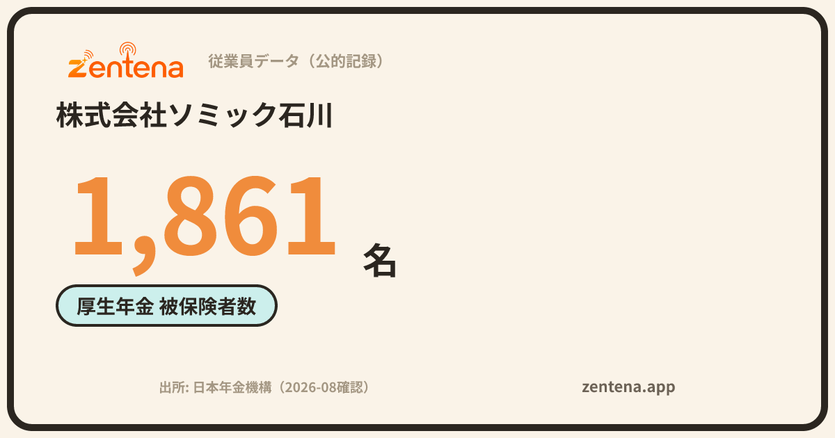 株式会社ソミック石川の従業員データカード