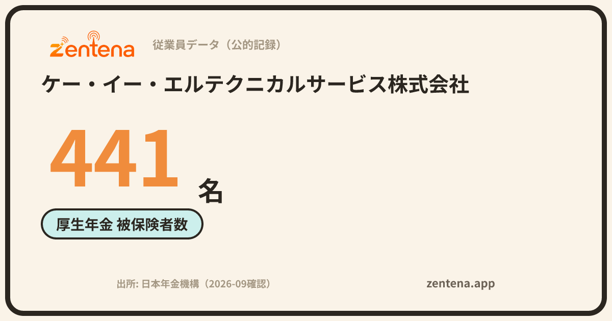 ケー・イー・エルテクニカルサービス株式会社の従業員データカード