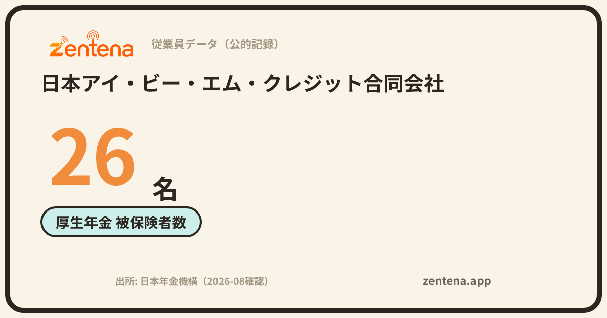 日本アイ・ビー・エム・クレジット合同会社の従業員データカード