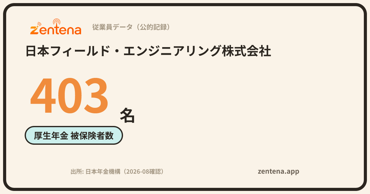 日本フィールド・エンジニアリング株式会社の従業員データカード