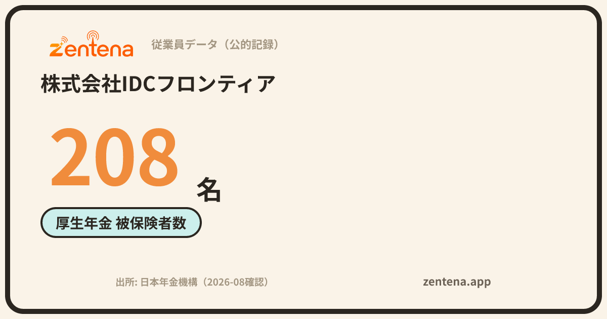 株式会社IDCフロンティアの従業員データカード