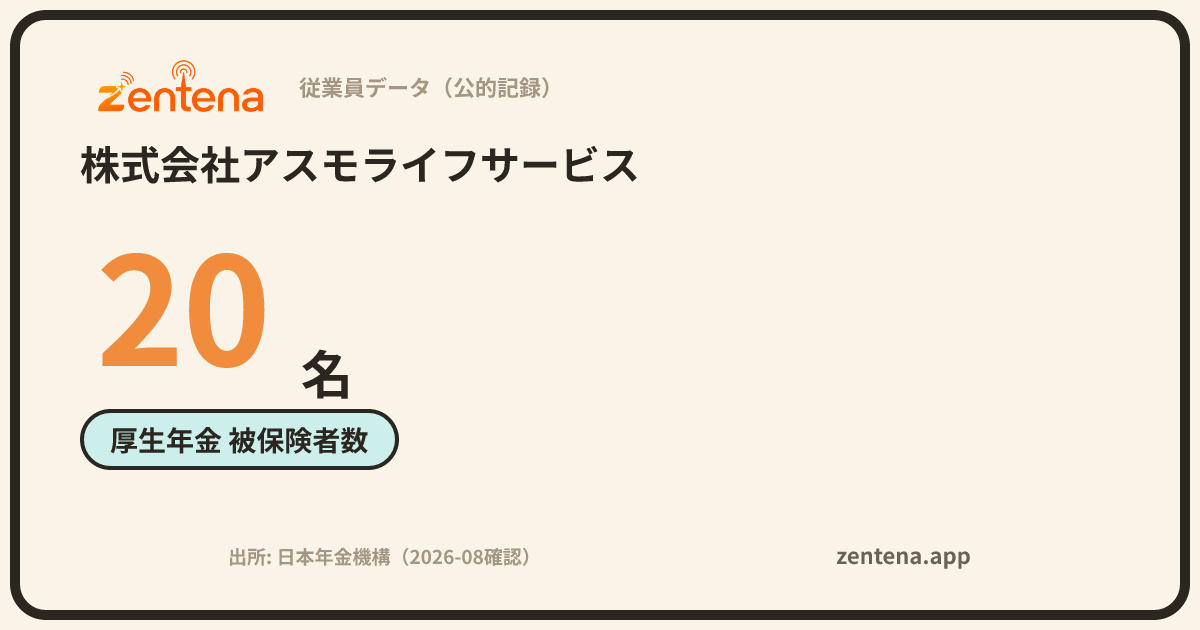 株式会社アスモライフサービスの従業員データカード