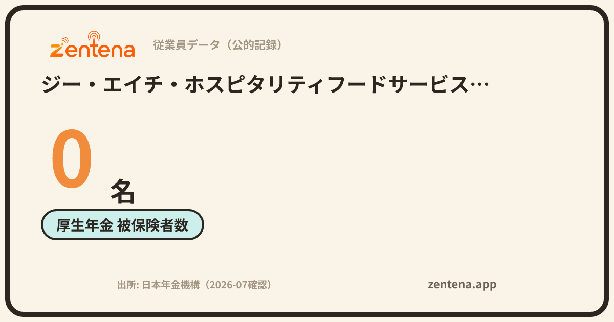 ジー・エイチ・ホスピタリティフードサービス東日本株式会社の従業員データカード