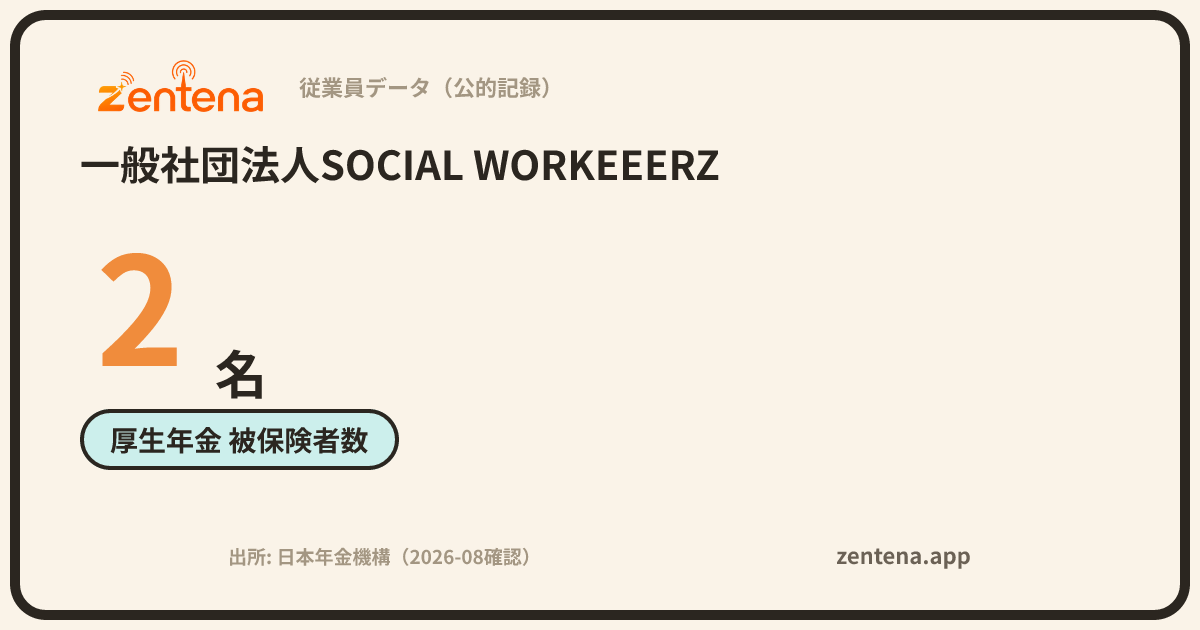 一般社団法人SOCIAL WORKEEERZの従業員データカード