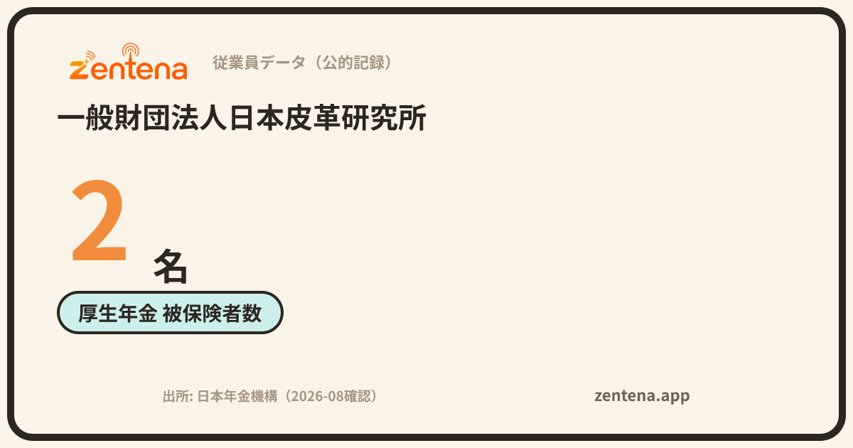 一般財団法人日本皮革研究所の従業員データカード