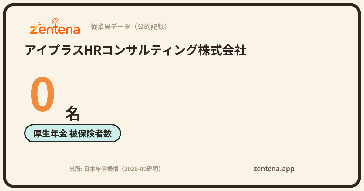 アイプラスHRコンサルティング株式会社の従業員データカード