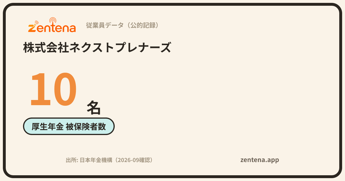 株式会社ネクストプレナーズの従業員データカード