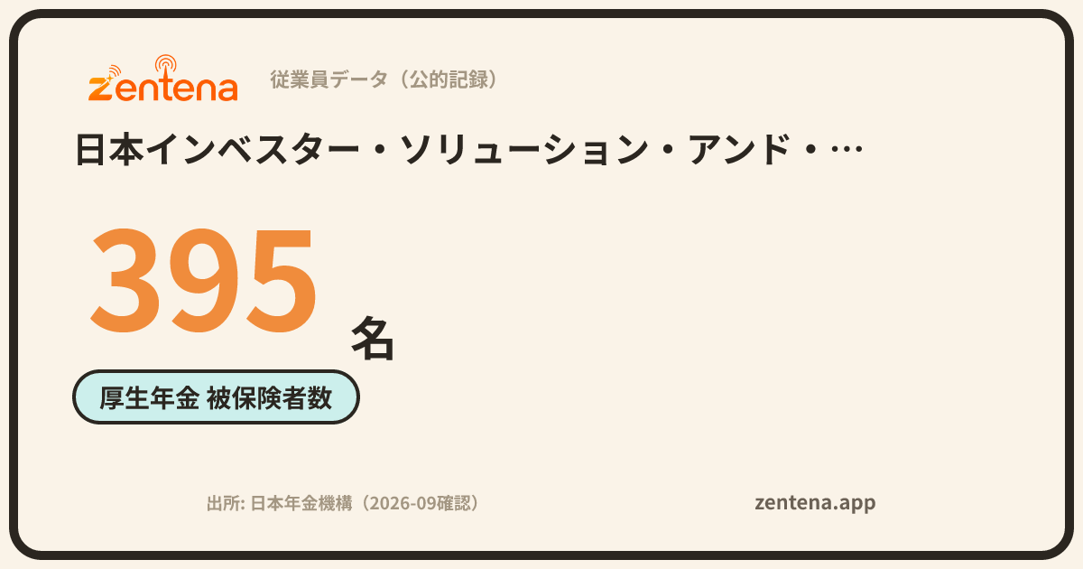 日本インベスター・ソリューション・アンド・テクノロジー株式会社の従業員データカード